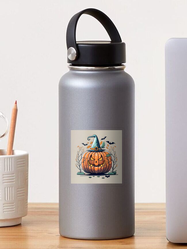 Thumbnail 1 of 3, Sticker, Halloween Pumpkin Drawing designed and sold by Patricks-Art.