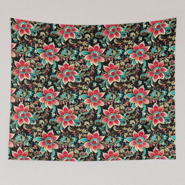 Item preview, Modern floral design inspired by Bollywood and Rococo style designed and sold by Pflugart.