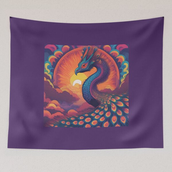 Item preview, Psychedelic Peacock Dragon designed and sold by GleamingGiant.