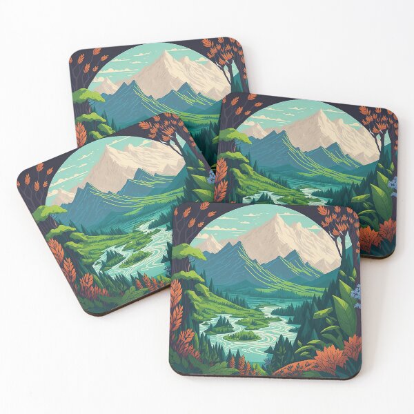 Item preview, Landscapes of mountains, rivers, trees, flowers. designed and sold by Natcharee.