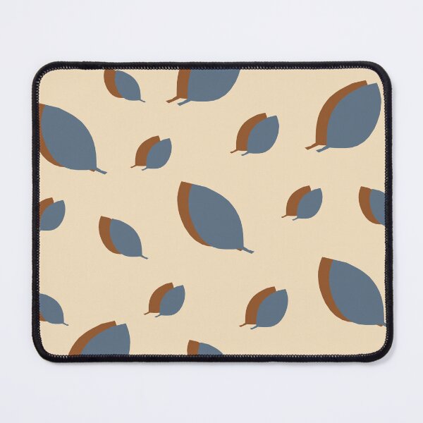 Item preview, Blue and brown leaves pattern on beige background designed and sold by by-jwp.