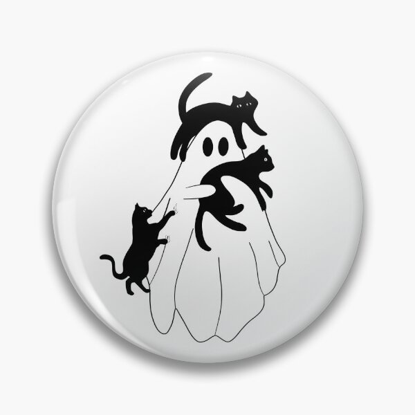 Item preview, of Cool black cats hanging out with Halloween ghost designed and sold by mann-doodles.
