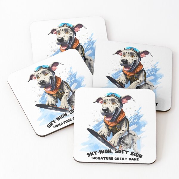 Item preview, Great Dane's Skiing Elegance: Winter Peak Grace Tee designed and sold by Moisky Art.