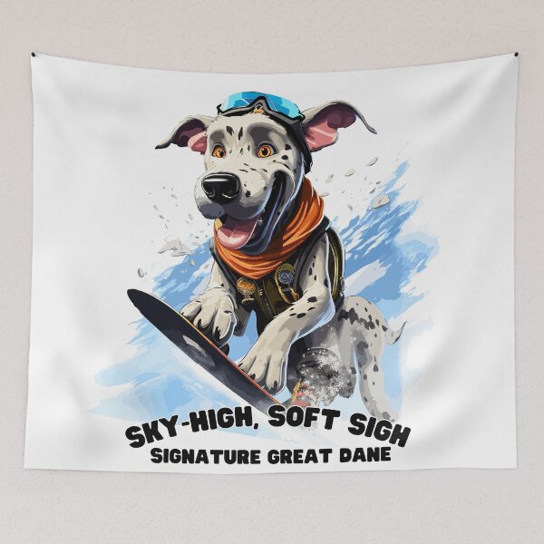 Item preview, Great Dane's Skiing Elegance: Winter Peak Grace Tee designed and sold by Moisky Art.