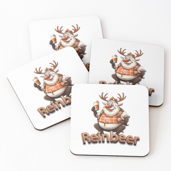 Item preview, Reinbeer - Santas Reindeer Rudolph - Reindeer Pulling Sleigh - Velvet Reindeer - Reindeer In Snow - Buff Reindeer designed and sold by JansenGS.