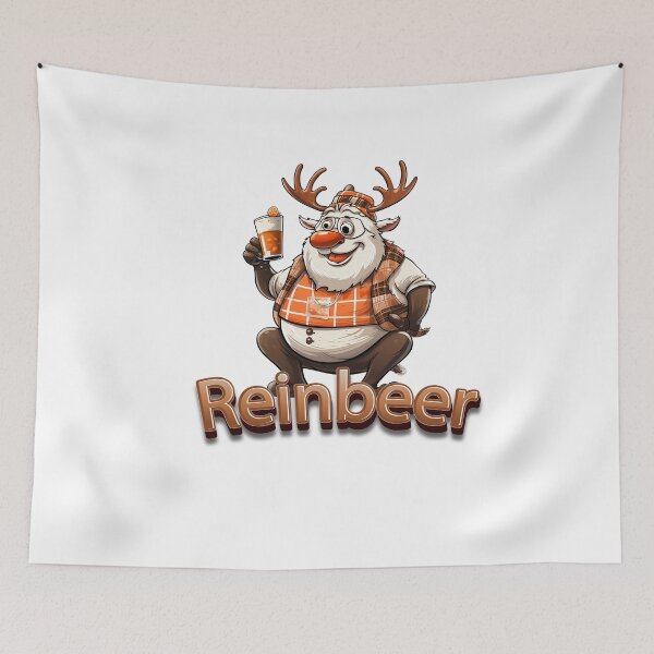 Item preview, Reinbeer - Santas Reindeer Rudolph - Reindeer Pulling Sleigh - Velvet Reindeer - Reindeer In Snow - Buff Reindeer designed and sold by JansenGS.