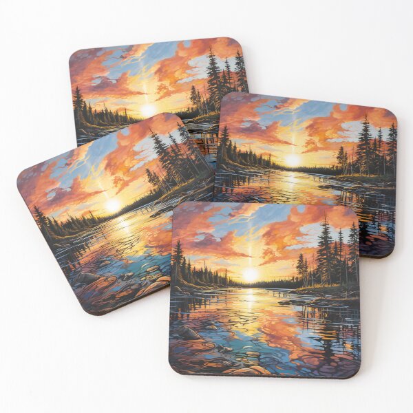 Item preview, Sunset Over Lake 3 designed and sold by Red Witch Art.