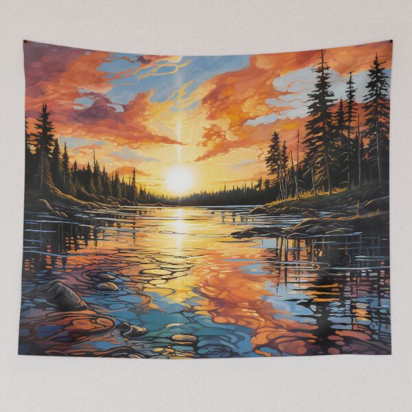 Item preview, Sunset Over Lake 3 designed and sold by Red Witch Art.