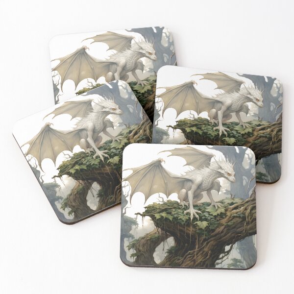 Item preview, White Dragon on a tree - art designed and sold by Lil-Satu.