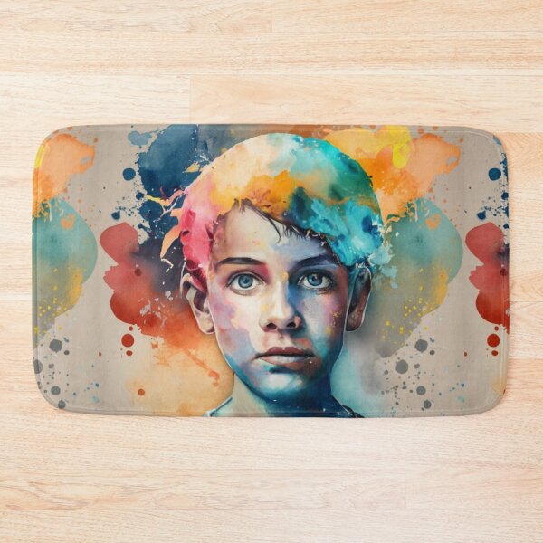Item preview, boy and girl heads watercolor 2 designed and sold by rayo-art.