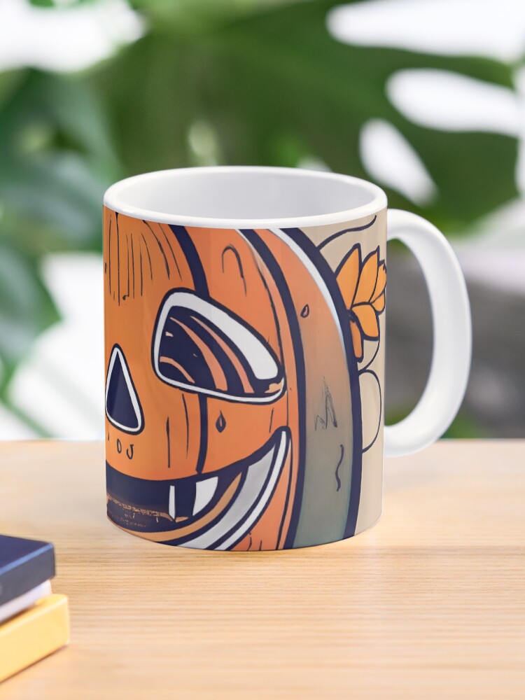 Thumbnail 1 of 6, Coffee Mug, Halloween Pumpkin Drawing designed and sold by Patricks-Art.