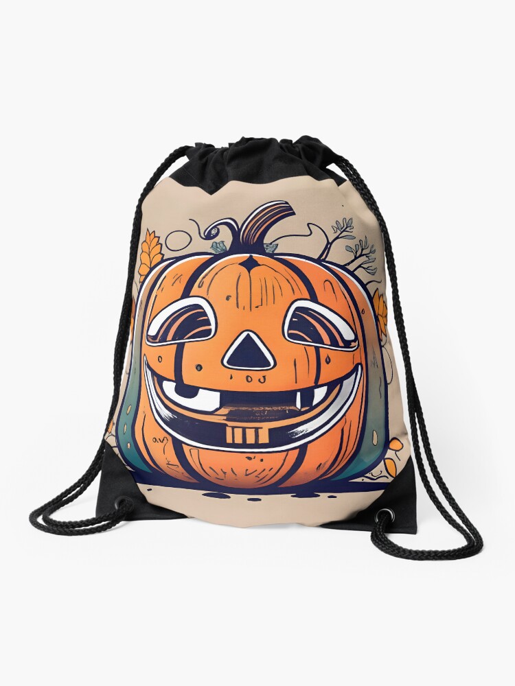 Thumbnail 1 of 3, Drawstring Bag, Halloween Pumpkin Drawing designed and sold by Patricks-Art.