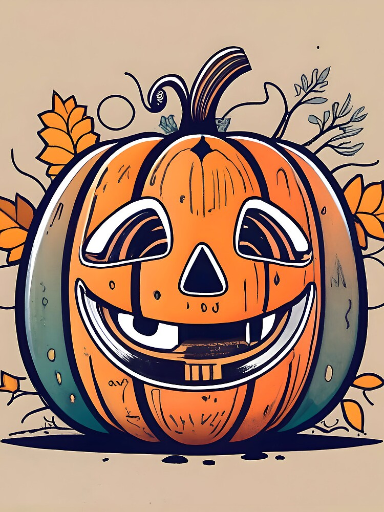 Thumbnail 3 of 3, Drawstring Bag, Halloween Pumpkin Drawing designed and sold by Patricks-Art.