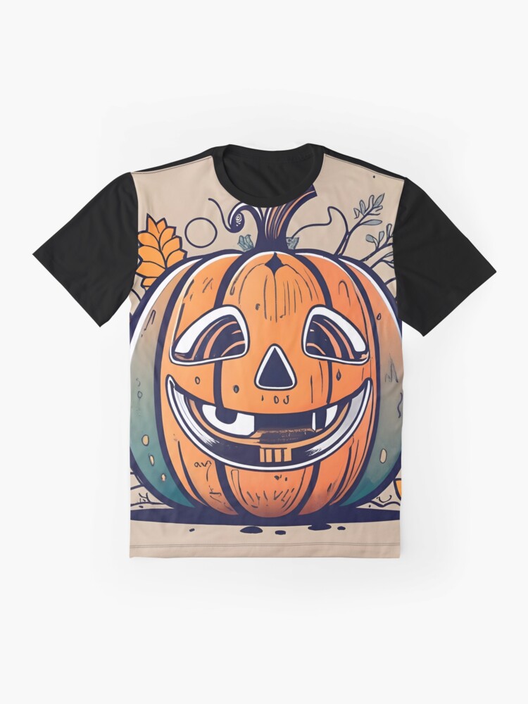 Thumbnail 4 of 5, Graphic T-Shirt, Halloween Pumpkin Drawing designed and sold by Patricks-Art.