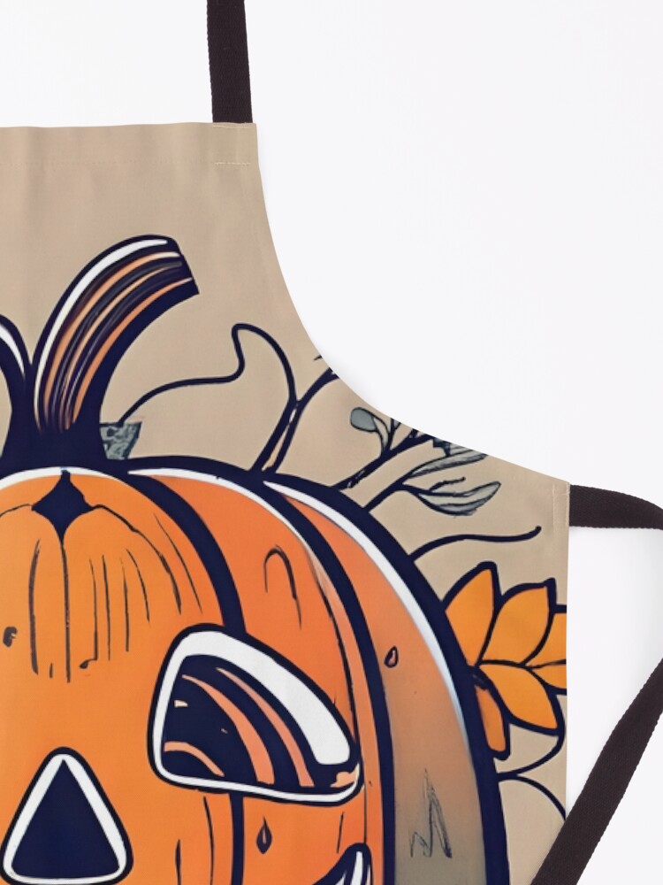 Thumbnail 3 of 6, Apron, Halloween Pumpkin Drawing designed and sold by Patricks-Art.