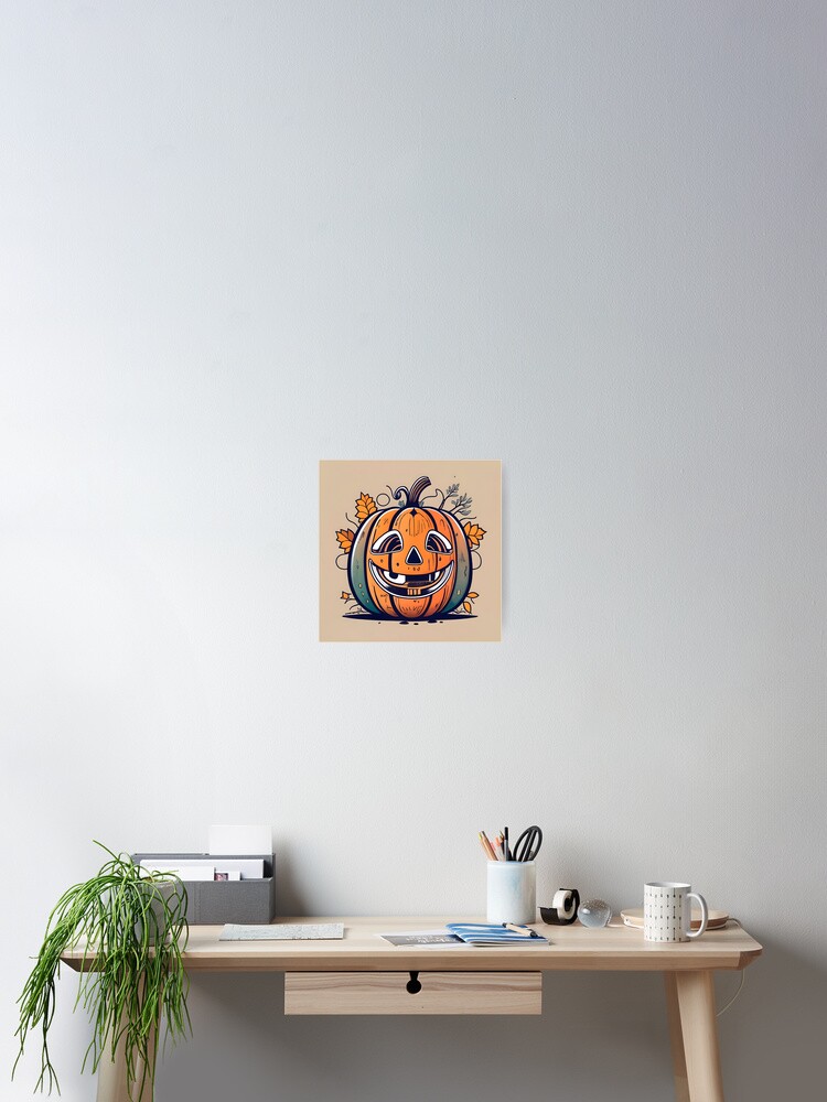 Thumbnail 1 of 3, Poster, Halloween Pumpkin Drawing designed and sold by Patricks-Art.