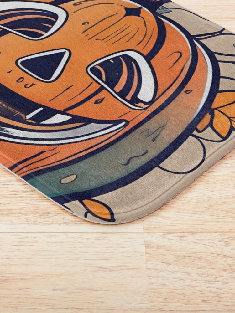 Thumbnail 3 of 6, Bath Mat, Halloween Pumpkin Drawing designed and sold by Patricks-Art.
