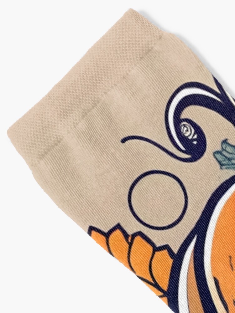 Thumbnail 2 of 5, Socks, Halloween Pumpkin Drawing designed and sold by Patricks-Art.