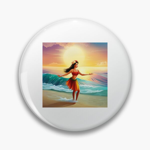 Item preview, Pegatina Atardecer en la playa de baile de Hawaii Hula Girl designed and sold by 4Rich.