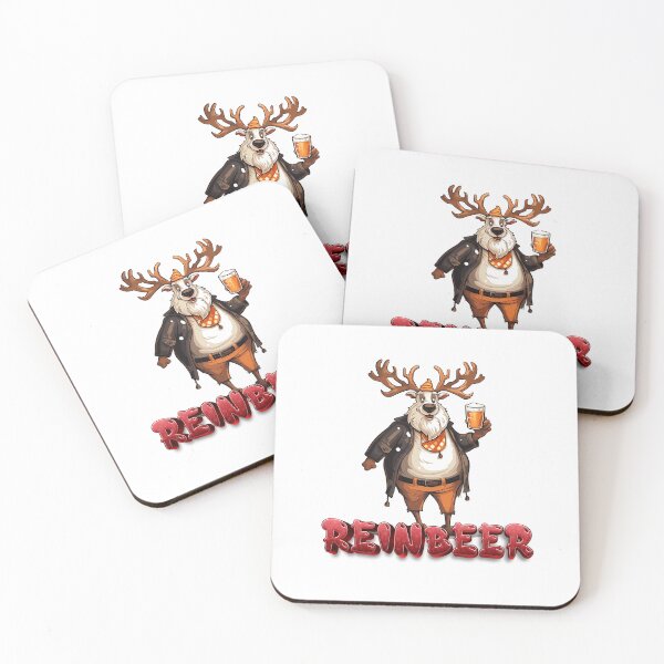 Item preview, Reinbeer - Santas Reindeer Rudolph - Reindeer Pulling Sleigh - Velvet Reindeer - Reindeer In Snow - Buff Reindeer designed and sold by JansenGS.