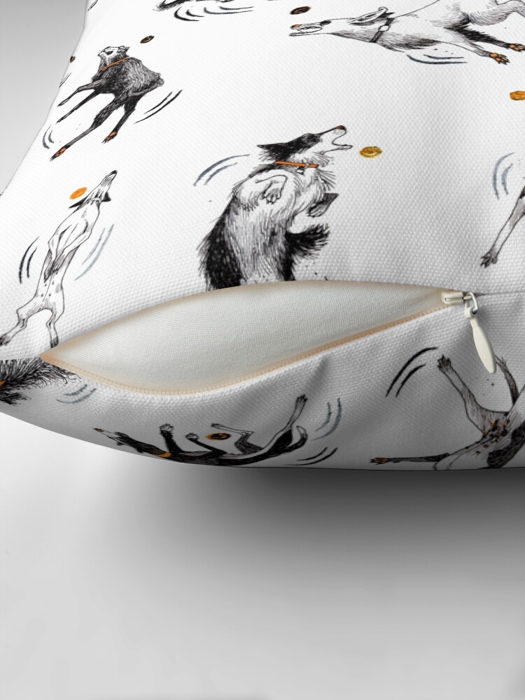 Thumbnail 2 of 4, Pillow, Dogs bad at catching balls designed and sold by Chabdpointcom.