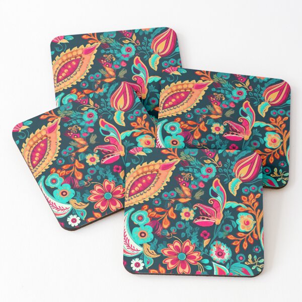 Item preview, Modern floral design inspired by Bollywood and Rococo style designed and sold by Pflugart.