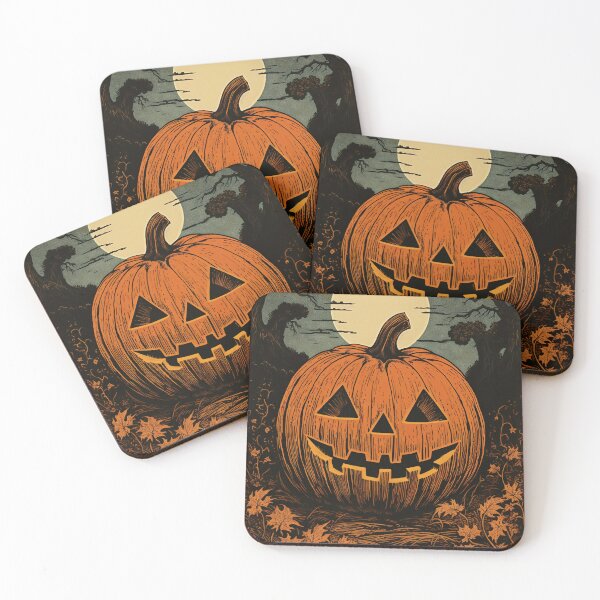 Item preview, Vintage Halloween Pumpkin Moonlight Print designed and sold by wizardsncastles.