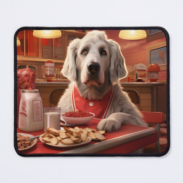 Item preview, A dog having lunch at a diner designed and sold by Nickyayee.