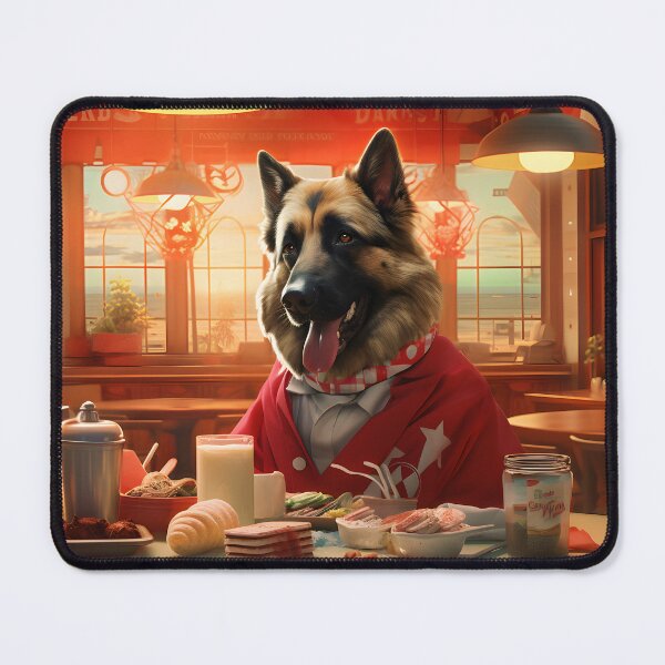 Item preview, A dog having lunch at a diner designed and sold by Nickyayee.