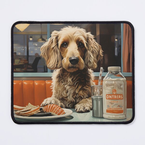 Item preview, A dog having lunch at a diner designed and sold by Nickyayee.