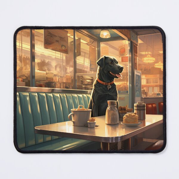 Item preview, A dog having lunch at a diner designed and sold by Nickyayee.