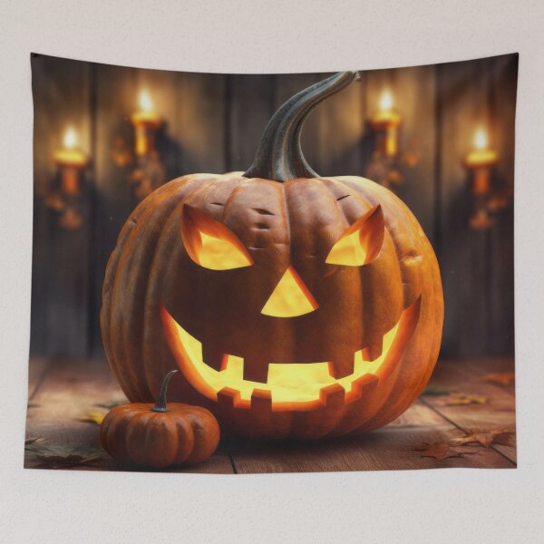 Item preview, Halloween with a Jack-o'-lantern with a Glowing Smile designed and sold by Zoomie-s.