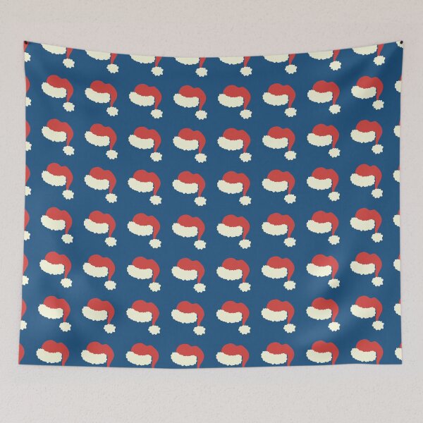 Item preview, Blue Santa Hats Classic Vintage Boho Christmas Pattern designed and sold by blomastudios.