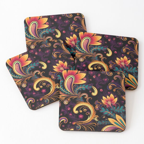Item preview, Modern floral design inspired by Bollywood and Rococo style designed and sold by Pflugart.