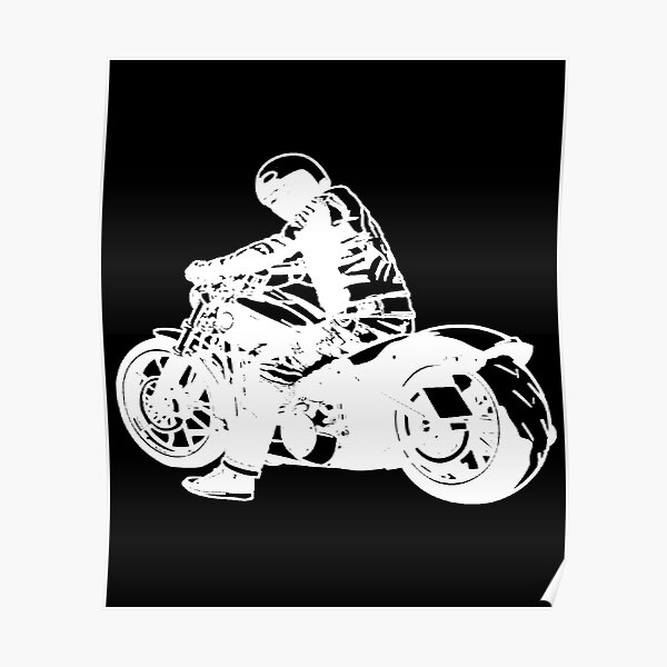Harley Negative Silhouette Poster