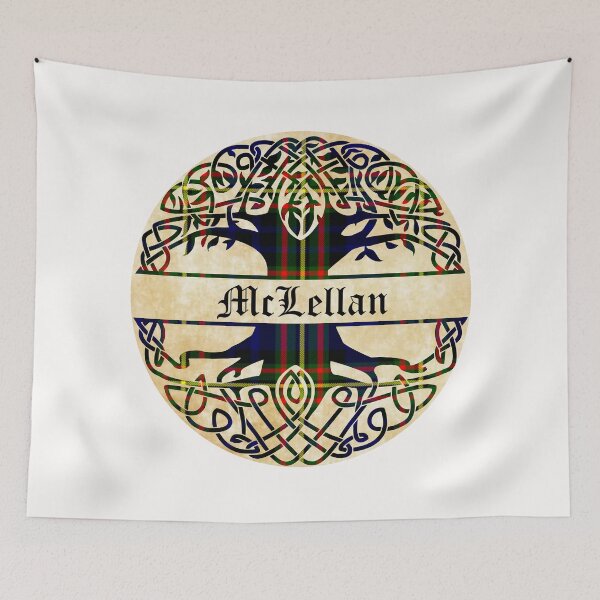 Item preview, McLellan Tree of Life Clan Scottish Surname tartan designed and sold by BagTown Clans.