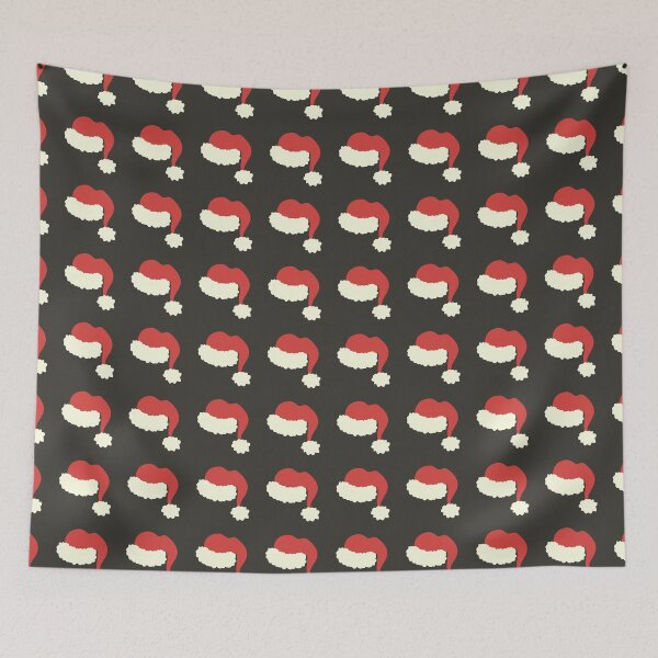 Item preview, Black Santa Hats Classic Vintage Boho Christmas Pattern designed and sold by blomastudios.