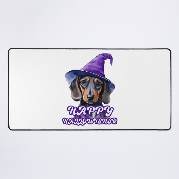 Item preview, Happy Hallowiener - watercolor daschund in wizard hat designed and sold by EmeraldeaArt.