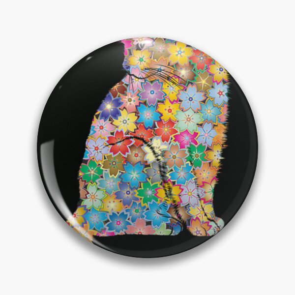 Item preview, Cat from multicolored flowers designed and sold by zangess1.