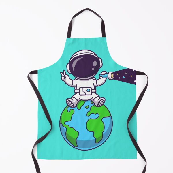 Item preview, Exploring the Cosmos: Cute Astronaut with Flashlight Cartoon Vector Icon designed and sold by hjian8219.