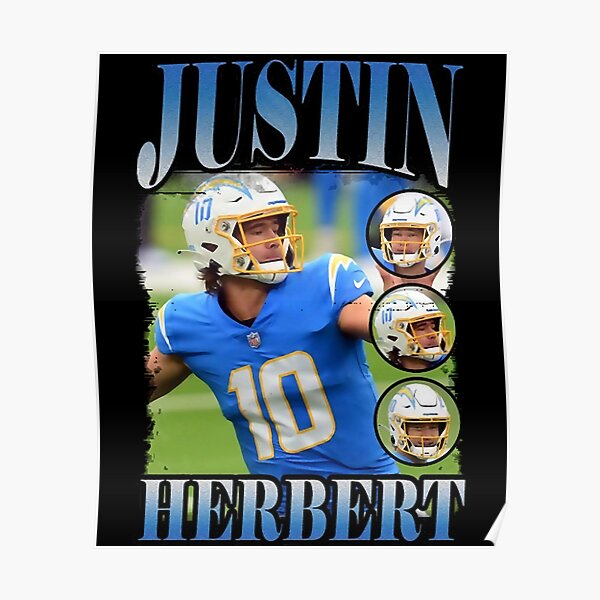 Justin Herbert Football Edit Tapestries Chargers - Justin Herbert