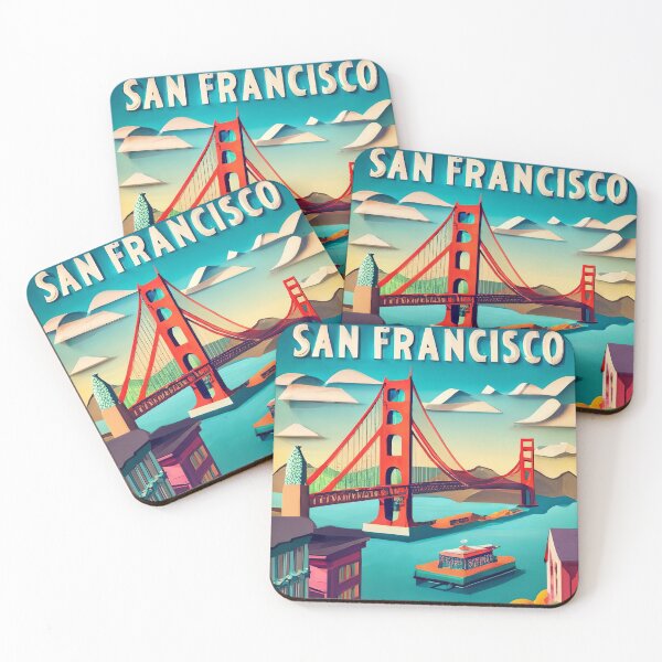 Item preview, San Francisco California - Vintage Travel Poster designed and sold by Emaga Digital Studio.