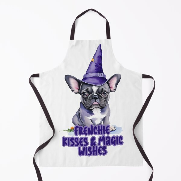 Item preview, Frenchie kisses and magic wishes - halloween french bulldog in wizard hat. designed and sold by EmeraldeaArt.