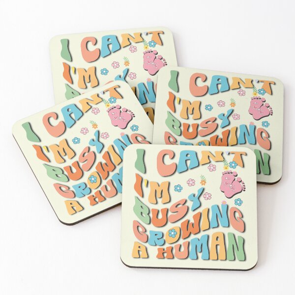Item preview, I Can't I'm Busy Growing A Human Funny Family Humor Retro Baby Steps designed and sold by fatydesignspace.