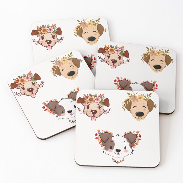 Item preview, Fall Dog Head Sticker Pack designed and sold by Pattern-Way.