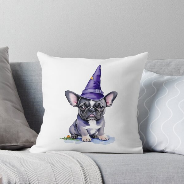 Item preview, Frenchie's Halloween Magic - halloween french bulldog in wizard hat. designed and sold by EmeraldeaArt.