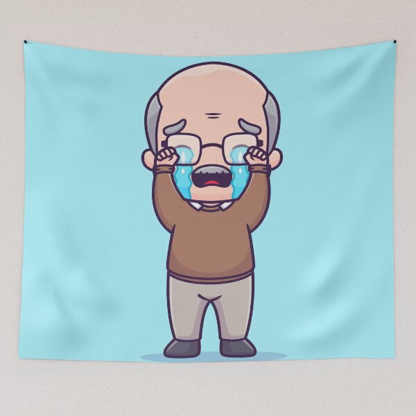 Item preview, Heartfelt Emotions: Cute Grandfather Crying Cartoon designed and sold by hjian8219.