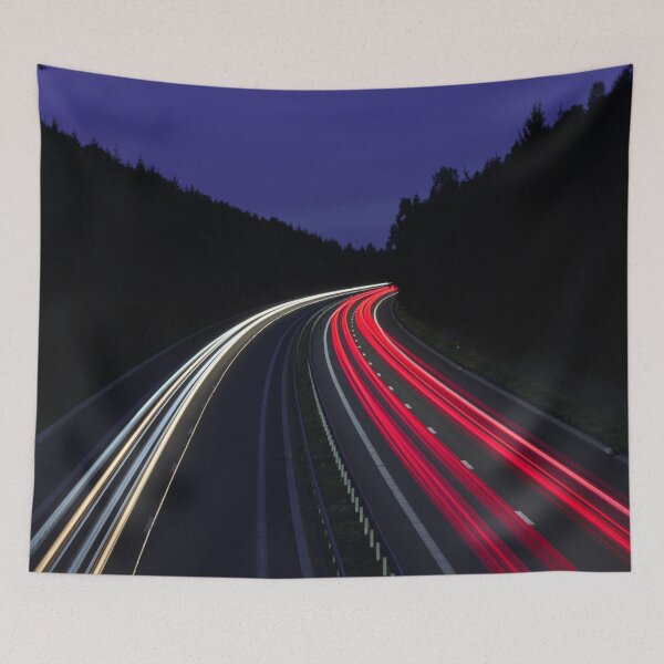 Item preview, moody light trails on a remote highway designed and sold by JesseBalk.