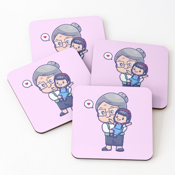 Item preview, Generations of Love: Cute Grandmother Holding Baby Girl Cartoon designed and sold by hjian8219.