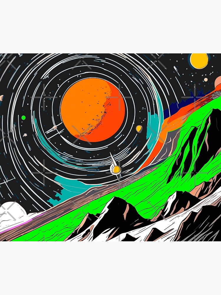 Artwork view, Vibrant Cosmic Realms: Colorful Planets Exploration designed and sold by blackink-design